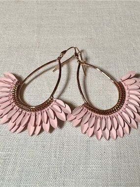 Stella & Dot Delicate Pink Petal Hoop Earrings - Women Jewelry